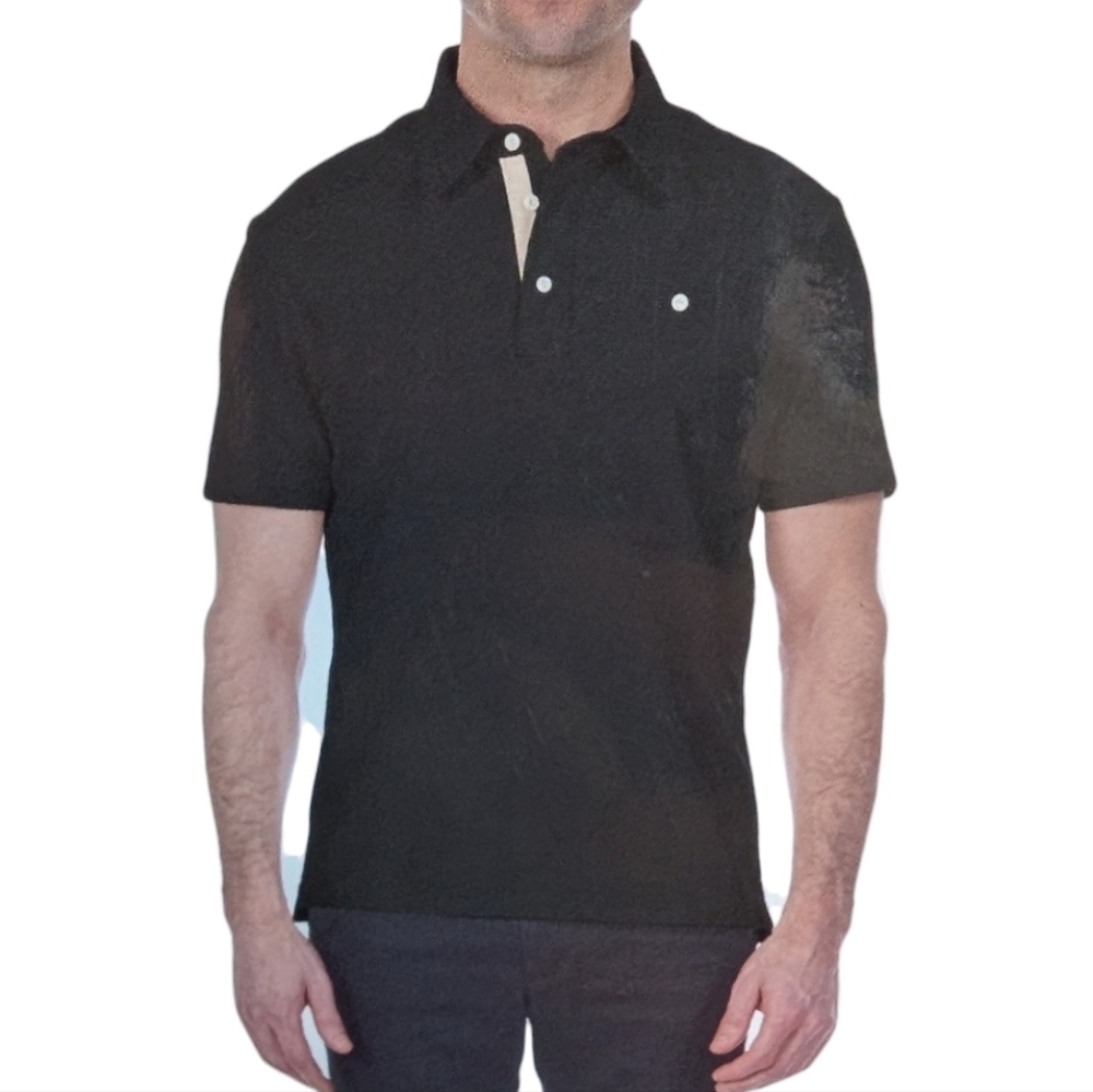 NEW Jachs New York Knit Short Sleeved Polo Shirt | Black